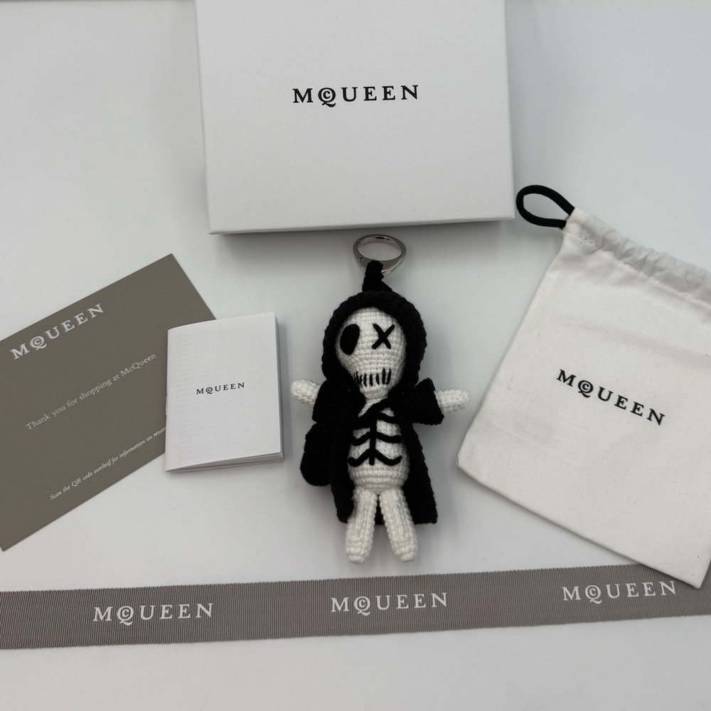 💀Alexander McQUEEN • (NWT) THE DOLL SID Palladium Bag Charm (Current Model $490)